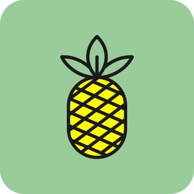 Ananas. Web simgesi basit illüstrasyon 