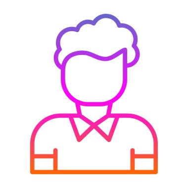 adam düz simge vektör çizim 