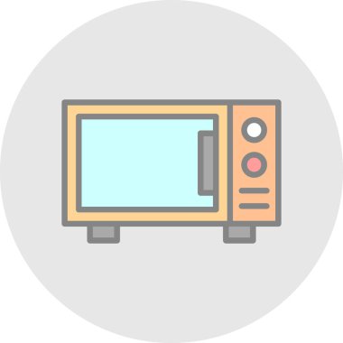 mikrodalga simgesi vektörü basit illüstrasyon