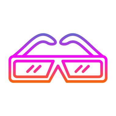 3D gözlükler. Web simgesi basit illüstrasyon