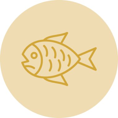 balık yassı simgesi, vektör illüstrasyonu 