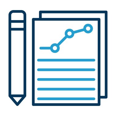 rapor web çizgisi simgesi, vektör illüstrasyonu 