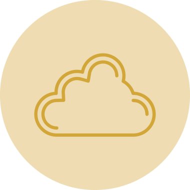 Basit Bulutlu hava simgesi, vektör illüstrasyonu