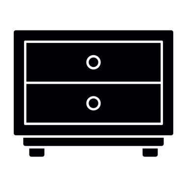 Çekmeceler, mobilya simgesi, basit illüstrasyon 