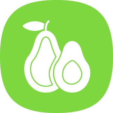 Basit Avokado simgesi, vektör illüstrasyonu