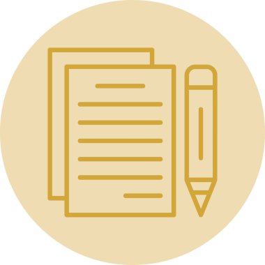 belge ve kalem. Web simgesi basit illüstrasyon