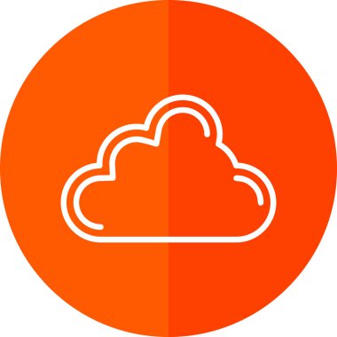 Basit Bulutlu hava simgesi, vektör illüstrasyonu