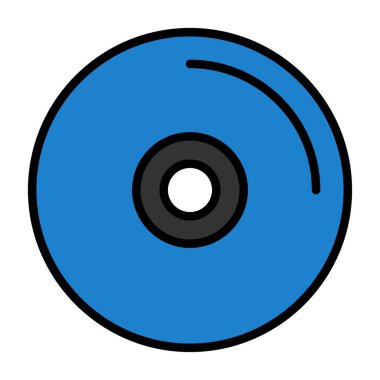 CD mi? Web simgesi basit illüstrasyon