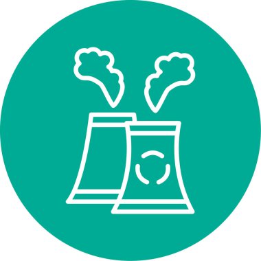 Nükleer santral simgesinin vektör çizimi