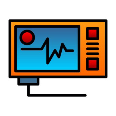 Ecg okuma vektör simgesi, illüstrasyon