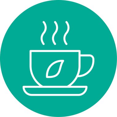 Bir fincan çay ikonu, vektör illüstrasyonu 
