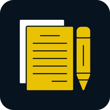 belge ve kalem. Web simgesi basit illüstrasyon