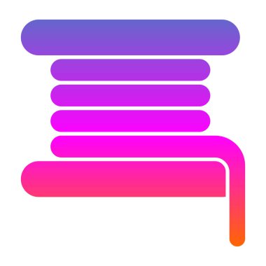 Renkli kağıt rulo simgesi beyaz arkaplanda izole edildi. eğimli rastgele dinamik şekiller vektör illüstrasyonuName