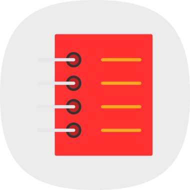 Basit düz defter ikonu vektör illüstrasyonu