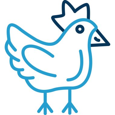 Tavuk. Web simgesi vektör illüstrasyonu