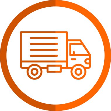 dağıtım kamyonu simgesi, vektör illüstrasyonu