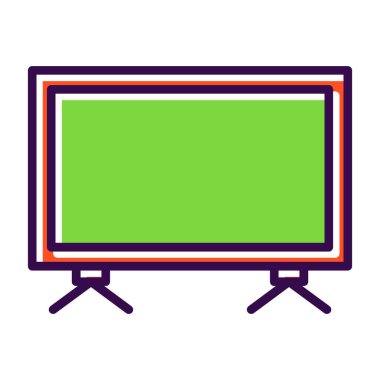 TV 'yi yönetti. Web simgesi basit illüstrasyon