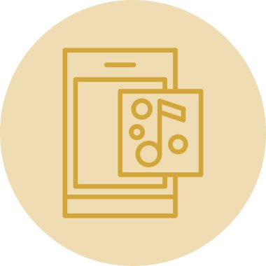 Müzik uygulaması simgesi, vektör illüstrasyonu 