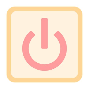 Güç Düğmesi simgesi, vektör illüstrasyonu 