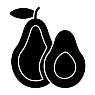 Basit Avokado simgesi, vektör illüstrasyonu