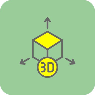 3D yazdırma simgesi, modern tasarım illüstrasyonu