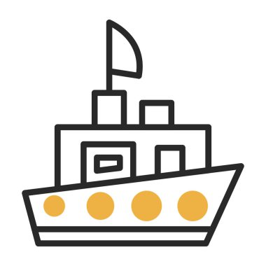 Gemi. Web simgesi basit illüstrasyon