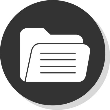 Açık klasör web simgesi, vektör çizim 