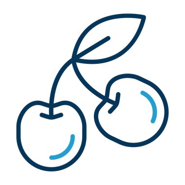 Kiraz. Web basit illüstrasyonu