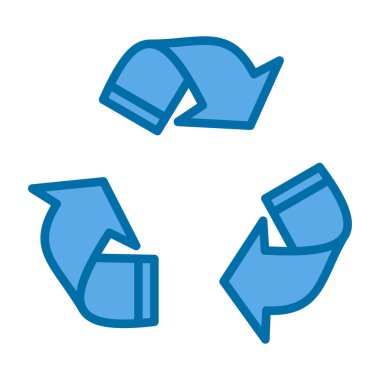 Geri dönüşüm simgesi vektör illüstrasyonu, ekoloji çevre kirliliği simgesi düz biçimli         