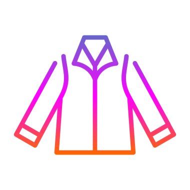 Ceket simgesi, düz biçim, vektör illüstrasyonu