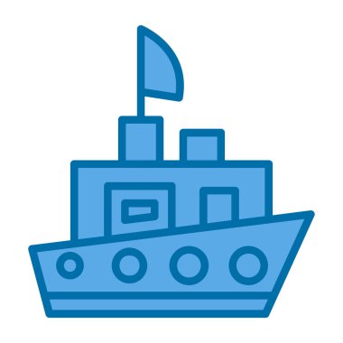 Gemi. Web simgesi basit illüstrasyon