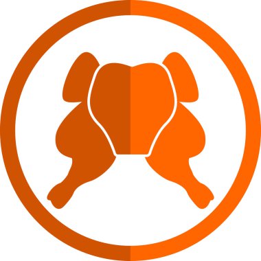 Tavuk budu vektör simgesi. biçim turuncu renkli düz sembol, yuvarlak açılar, beyaz arkaplan