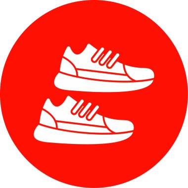 Sneakers 'ın vektör çizimi. Spor ayakkabıların düz simge tasarımı                  