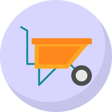 El arabası simgesi, vektör illüstrasyonu 