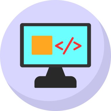 Düz biçimli web tasarım geliştirme simgesi