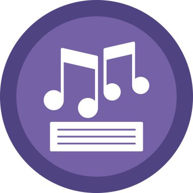 Müzik notaları web simgesi basit tasarım illüstrasyonu 