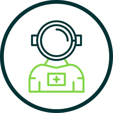 astronot simgesi vektör simgesi. Doğrusal biçim işareti