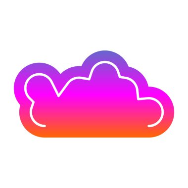 Basit Bulutlu hava simgesi, vektör illüstrasyonu