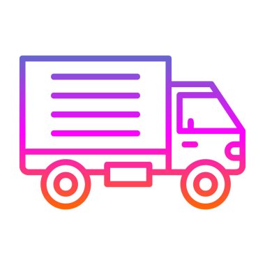 dağıtım kamyonu simgesi, vektör illüstrasyonu