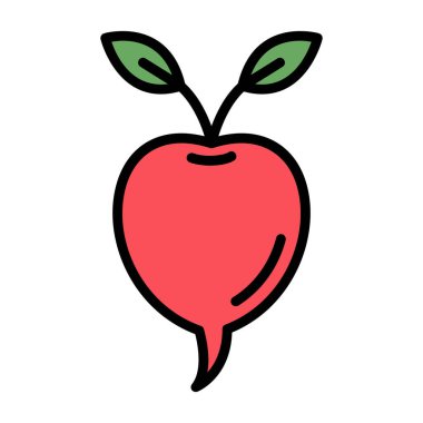 turp düz simgesi, vektör, illüstrasyon