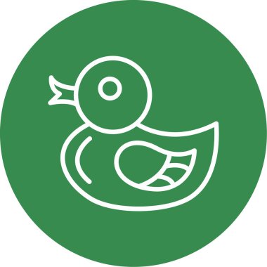 Kauçuk ördek ikonu. Vektör illüstrasyonu