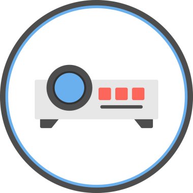 Projektör simgesi, vektör illüstrasyonu 