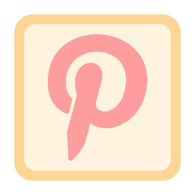 Pinterest logosu. Web basit illüstrasyonu