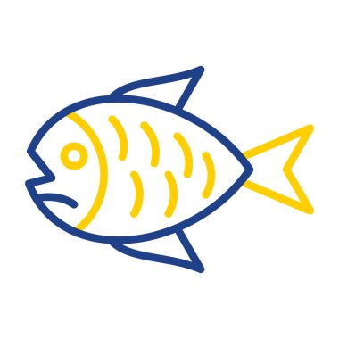 balık yassı simgesi, vektör illüstrasyonu 