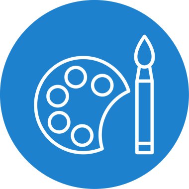 palet ve boya ile fırça, düz tasarım tarzı.