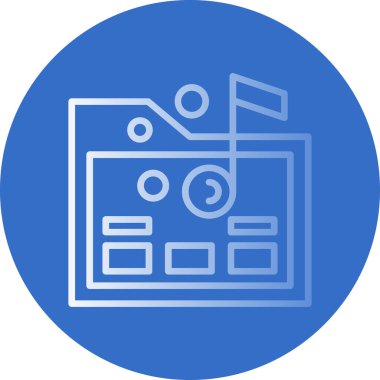 Müzik klasörü. Web simgesi basit illüstrasyon