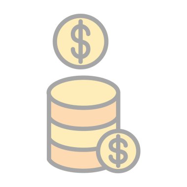 Para dolarları. Web simgesi basit illüstrasyon