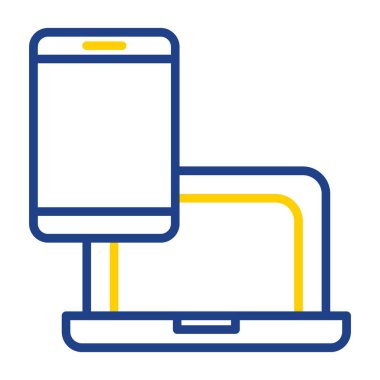 Elektronik aygıtlar simgesi, tablet ve dizüstü bilgisayar vektör çizimi 