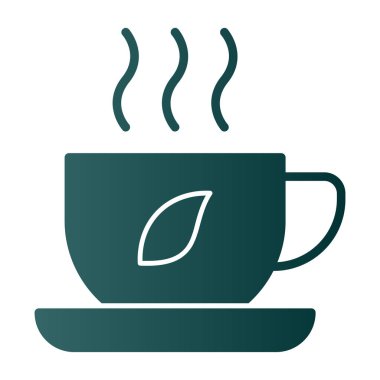 Bir fincan çay ikonu, vektör illüstrasyonu 