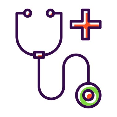 steteskop düz simge, tıbbi ve sağlık ikonları 